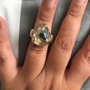 Gold crystal ring